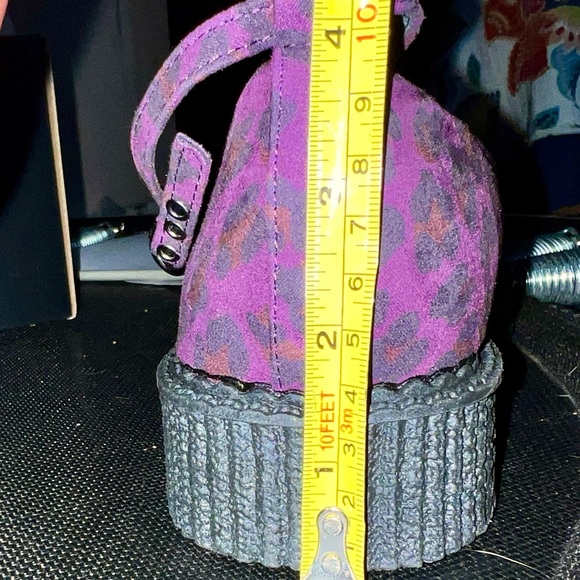 TUK Shoes - Vegan Leopard Pointed Ballet Ankle Strap Creeper - Picture 5 of 10